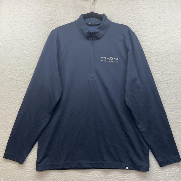 Travis Mathew Pullover Mens Large Blue 1/4 Zip Stellantis Logo Golf Performance - Picture 1 of 12